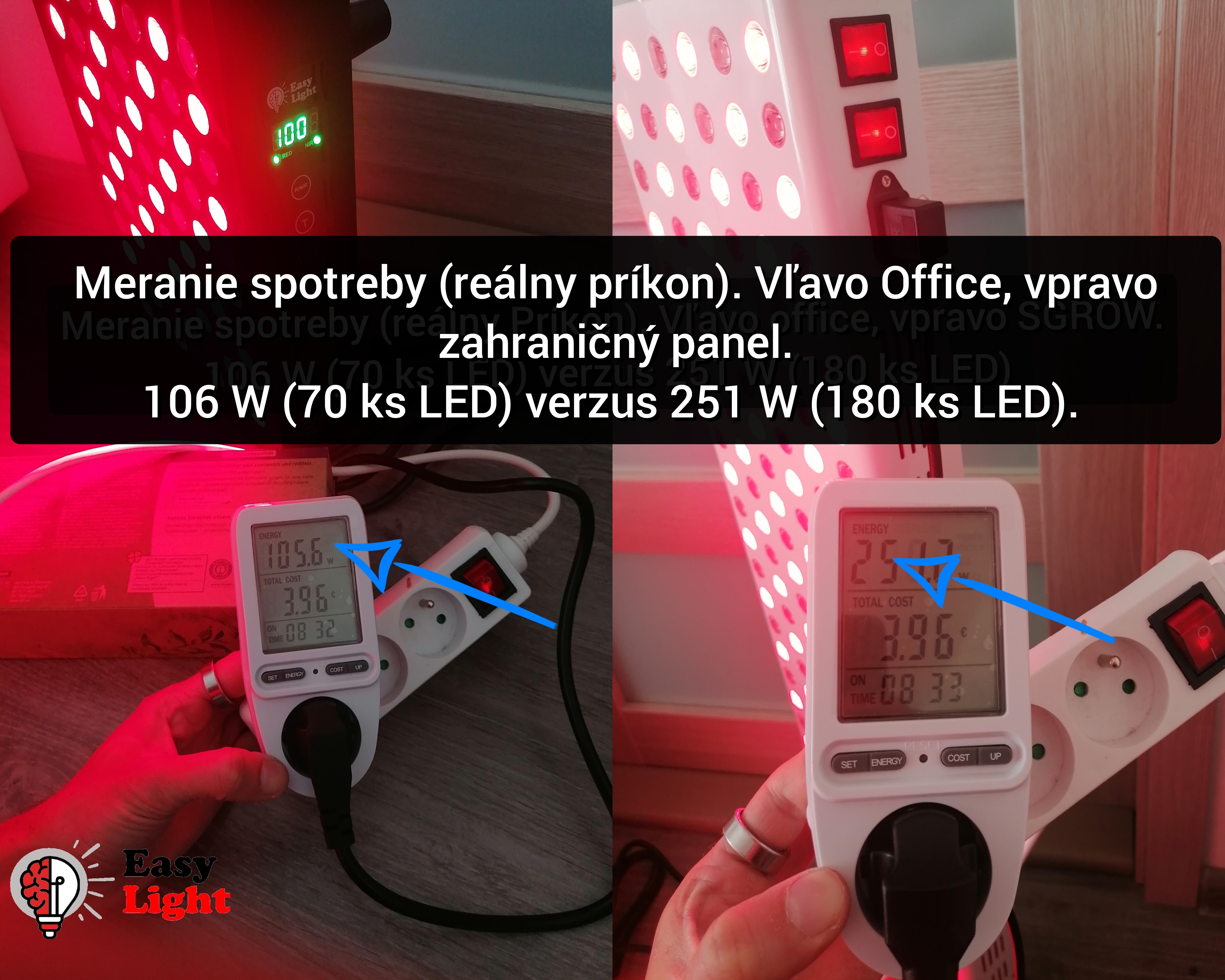 Porovnanie EasyLight verzus SGROW single a dual chip efektivita 4